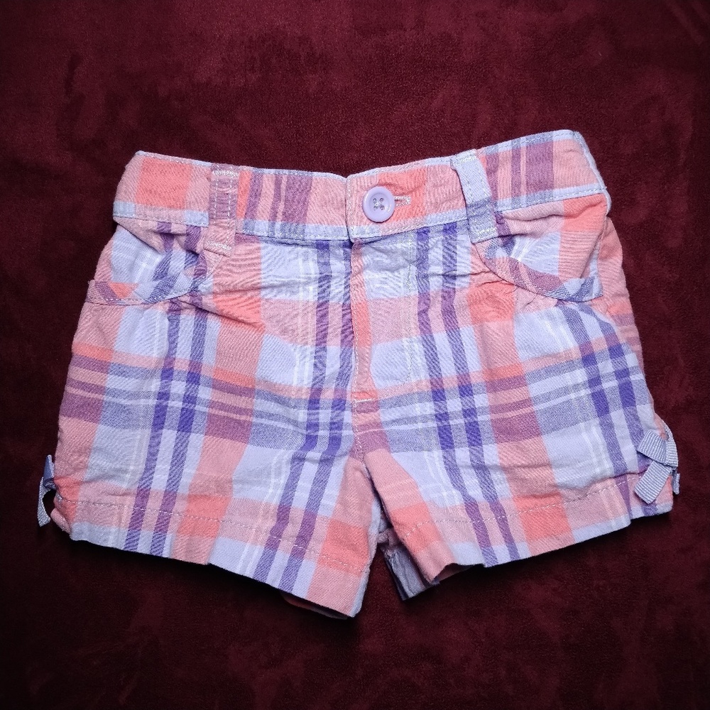 Girls Plaid Cotton Shorts